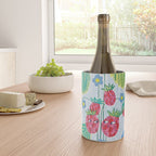 Sweet Strawberry Plant Friends in Sky Blue & Pink Wine Chiller Gallery Image 4