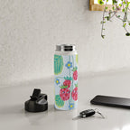 Sweet Strawberry Plant Friends in Sky Blue & Pink Water Bottle Gallery Image 4