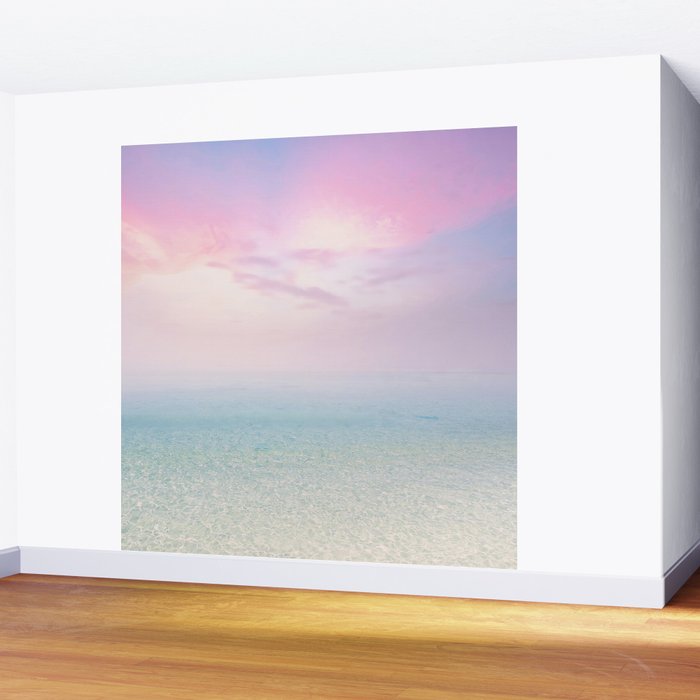 Pink Sunset, Ocean Art Wall Mural Gallery Image 2