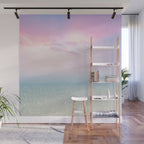 Pink Sunset, Ocean Art Wall Mural Gallery Image 1