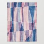 Abstract Lines Blush Pink Blue Pastel Tones Poster Gallery Image 4