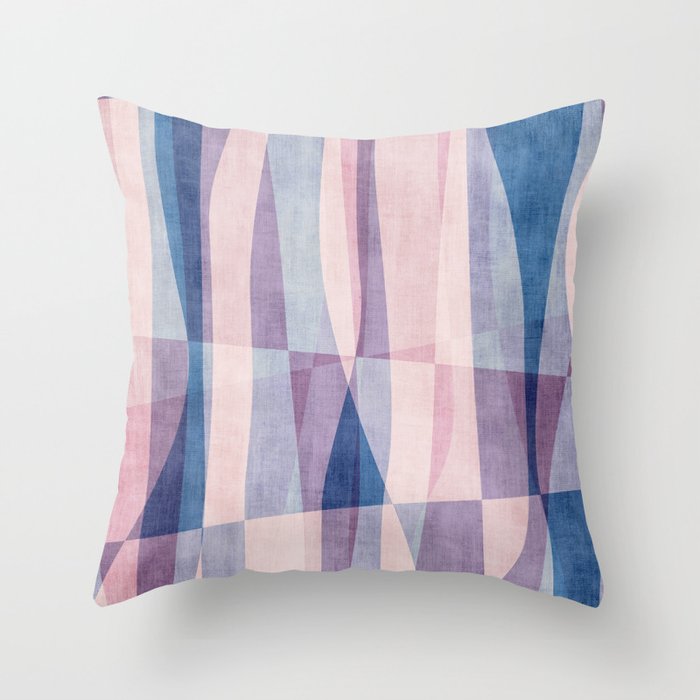 Abstract Lines Blush Pink Blue Pastel Tones Throw Pillow Gallery Image 6