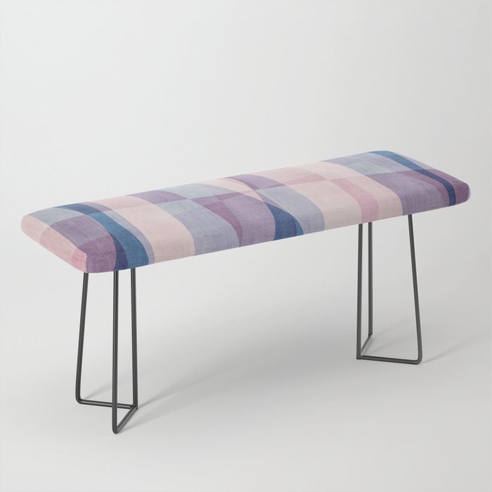 Abstract Lines Blush Pink Blue Pastel Tones Bench Gallery Image 1