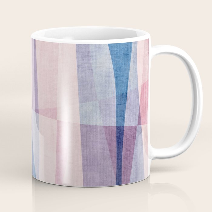 Abstract Lines Blush Pink Blue Pastel Tones Coffee Mug Gallery Image 1