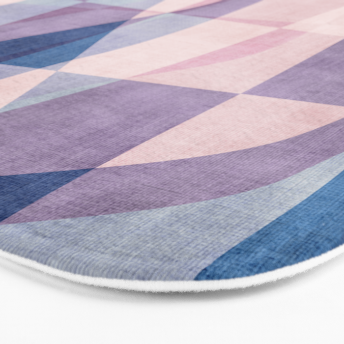 Abstract Lines Blush Pink Blue Pastel Tones Bath Mat Gallery Image 3