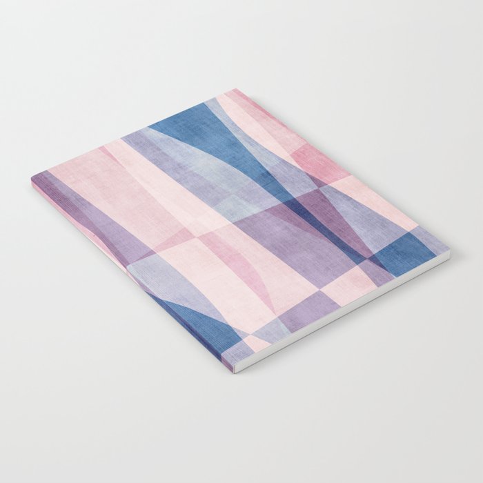 Abstract Lines Blush Pink Blue Pastel Tones Notebook Gallery Image 1