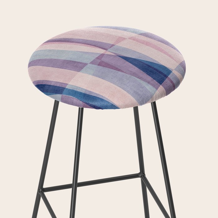 Abstract Lines Blush Pink Blue Pastel Tones Stool Gallery Image 2