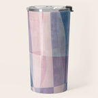 Abstract Lines Blush Pink Blue Pastel Tones Travel Mug Gallery Image 2