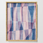 Abstract Lines Blush Pink Blue Pastel Tones Serving Tray Gallery Image 1