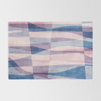 Abstract Lines Blush Pink Blue Pastel Tones Rug Gallery Image 2