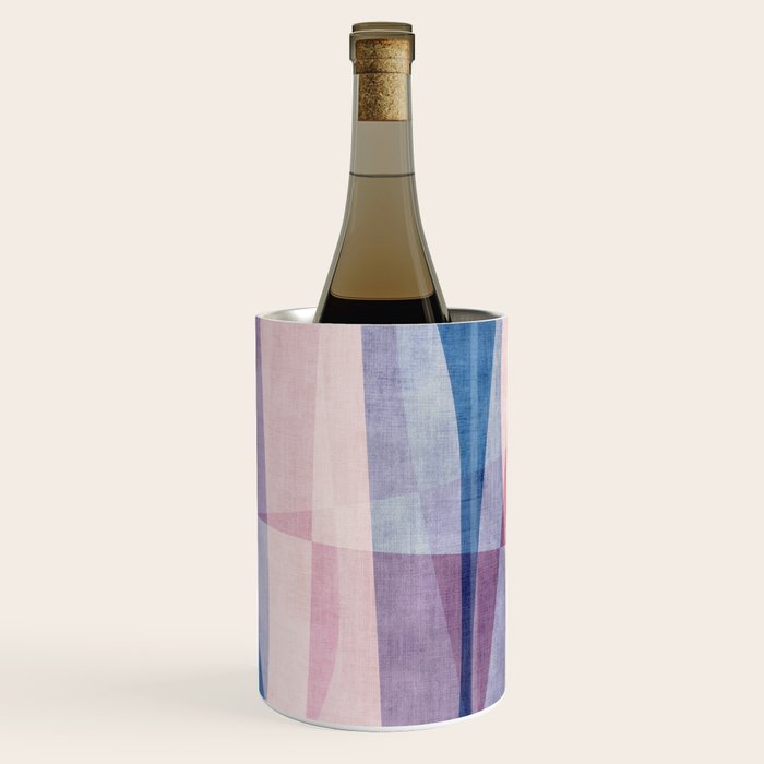 Abstract Lines Blush Pink Blue Pastel Tones Wine Chiller Gallery Image 3