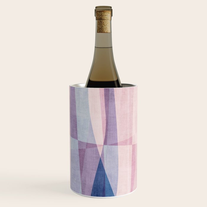 Abstract Lines Blush Pink Blue Pastel Tones Wine Chiller Gallery Image 1