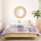 Abstract Lines Blush Pink Blue Pastel Tones Duvet Cover Gallery Image 3