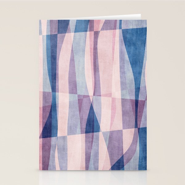 Abstract Lines Blush Pink Blue Pastel Tones Stationery Card Gallery Image 2