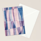 Abstract Lines Blush Pink Blue Pastel Tones Stationery Card Gallery Image 2