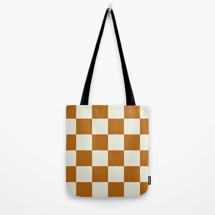 Checkered (Golden Cream) Tote Bag Gallery Image 2