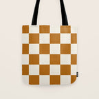 Checkered (Golden Cream) Tote Bag Gallery Image 1