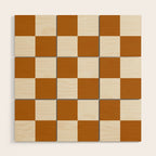 Checkered (Golden Cream) Wood Wall Art Gallery Image 1