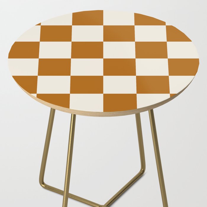 Checkered (Golden Cream) Side Table Gallery Image 2