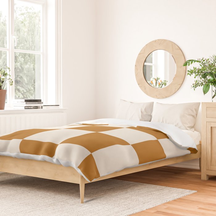 Checkered (Golden Cream) Duvet Cover Gallery Image 2