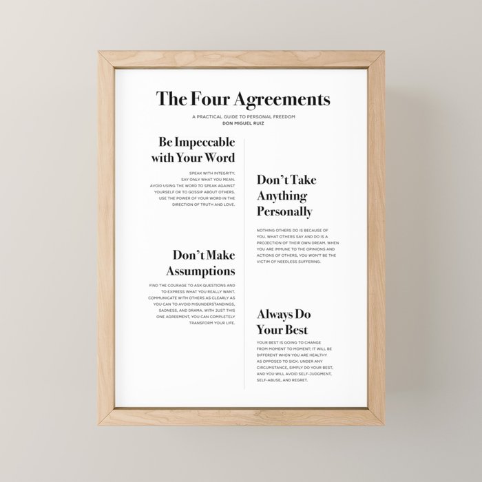 The Four Agreements Mini Art Print Gallery Image 1
