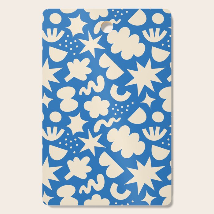 Abstract blue organic shape pattern Cutting Board Gallery Image 1