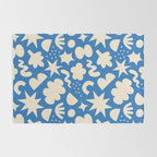 Abstract blue organic shape pattern Rug Gallery Image 2