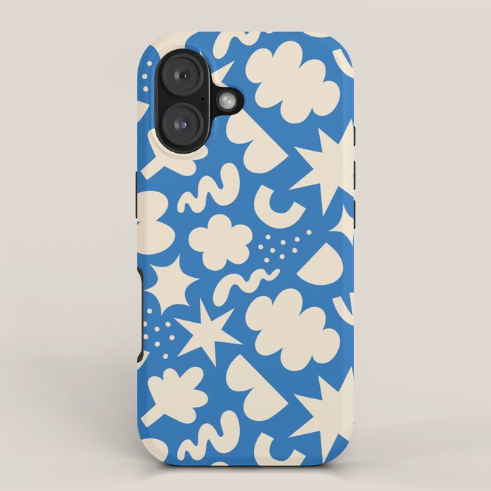 Abstract blue organic shape pattern iPhone Case Gallery Image 1