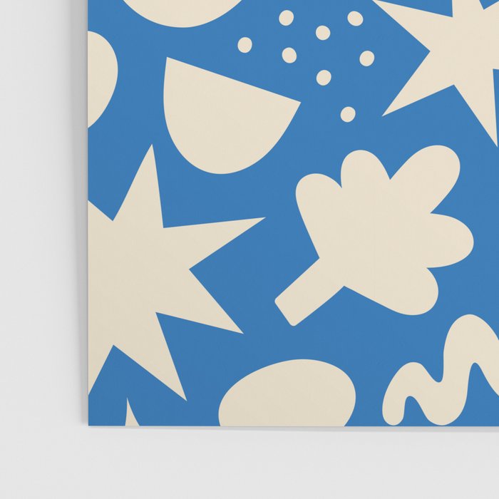 Abstract blue organic shape pattern Poster Gallery Image 3