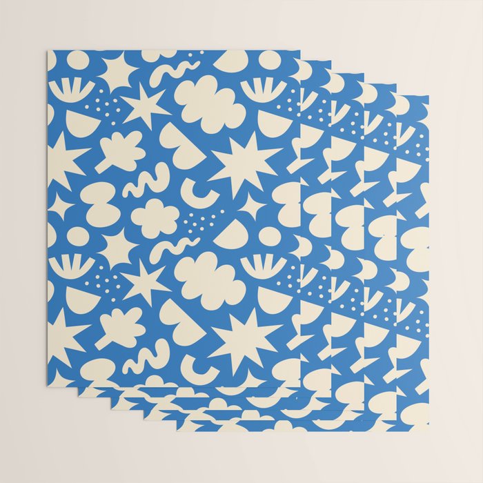 Abstract blue organic shape pattern Wrapping Paper Gallery Image 3