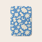 Abstract blue organic shape pattern Bath Mat Gallery Image 1
