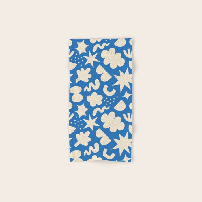 Abstract blue organic shape pattern Bath Towel Gallery Image 1