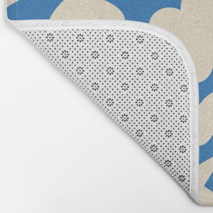Abstract blue organic shape pattern Bath Mat Gallery Image 2