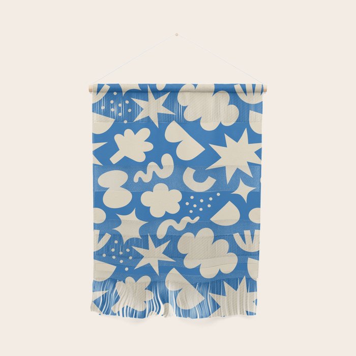 Abstract blue organic shape pattern Wall Hanging Gallery Image 1