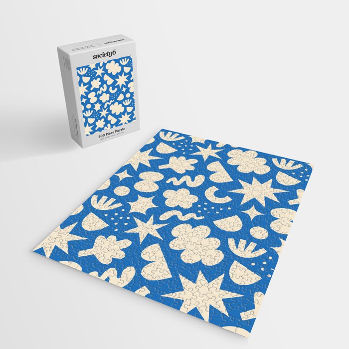 Abstract blue organic shape pattern Jigsaw Puzzle Gallery Image 2