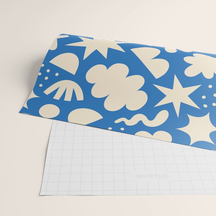 Abstract blue organic shape pattern Wrapping Paper Gallery Image 2