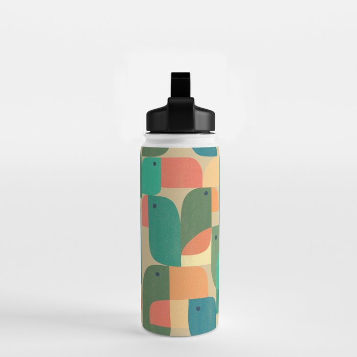 Mid-century tropical birds Water Bottle Gallery Image 2