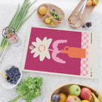 Abstract modern vase and flower. Enjoy the Now quote Cutting Board Gallery Image 2