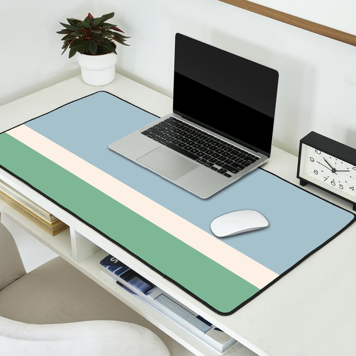 Juniper Color Block Blue and Green Desk Mat Gallery Image 2