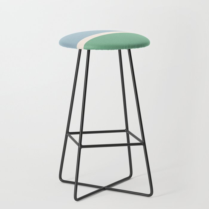 Juniper Color Block Blue and Green Stool Gallery Image 1