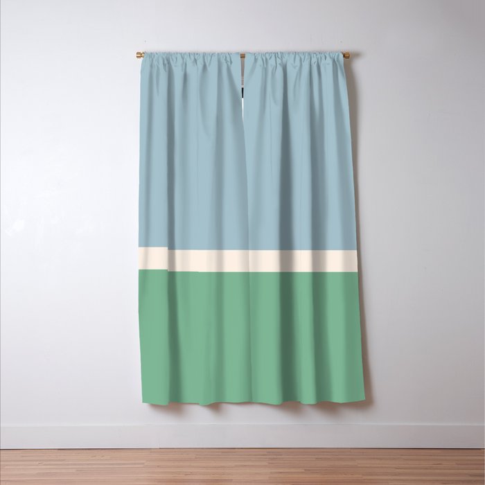 Juniper Color Block Blue and Green Window Curtain Gallery Image 3