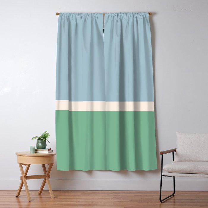 Juniper Color Block Blue and Green Window Curtain Gallery Image 1
