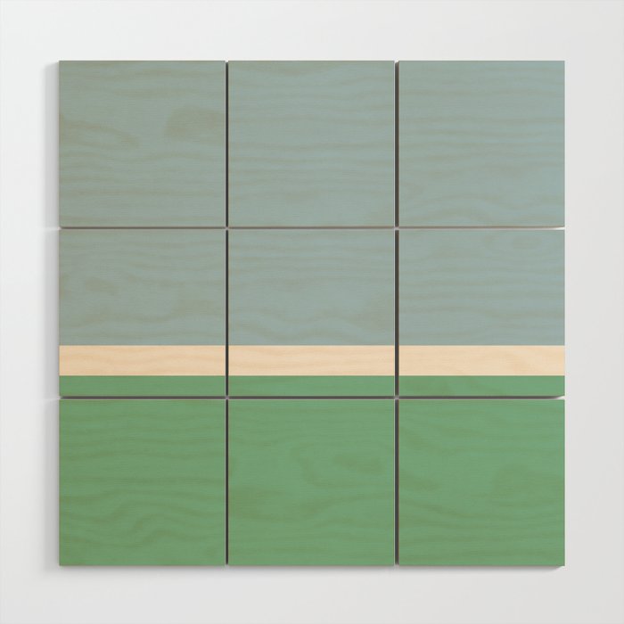 Juniper Color Block Blue and Green Wood Wall Art Gallery Image 1