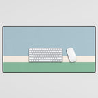 Juniper Color Block Blue and Green Desk Mat Gallery Image 1