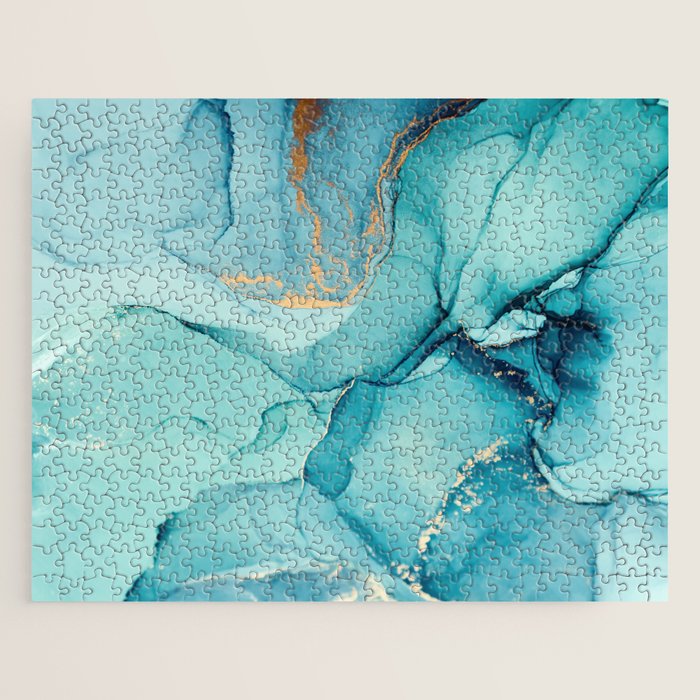Abstract Turquoise Art Print By LandSartprints Jigsaw Puzzle Gallery Image 1