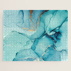 Abstract Turquoise Art Print By LandSartprints Jigsaw Puzzle Gallery Image 1