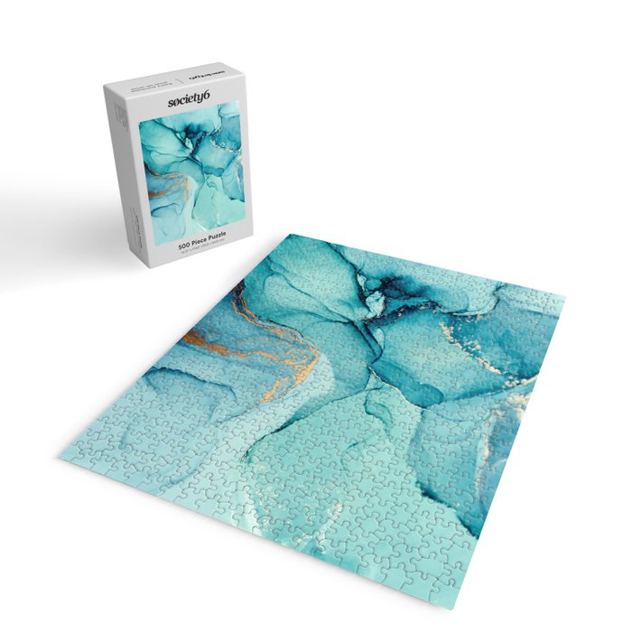 Abstract Turquoise Art Print By LandSartprints Jigsaw Puzzle Gallery Image 2