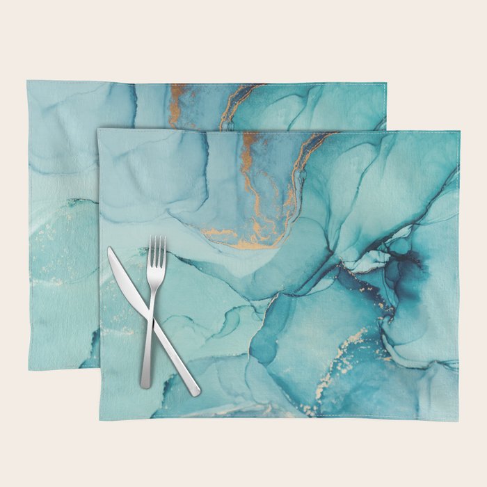 Abstract Turquoise Art Print By LandSartprints Placemat Gallery Image 1