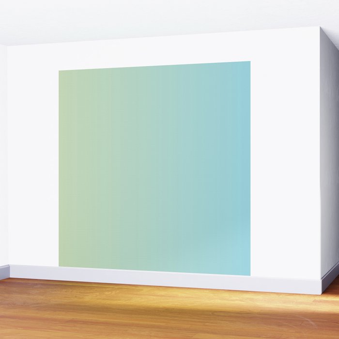 Turquoise Green Blue Gradient Wall Mural Gallery Image 2
