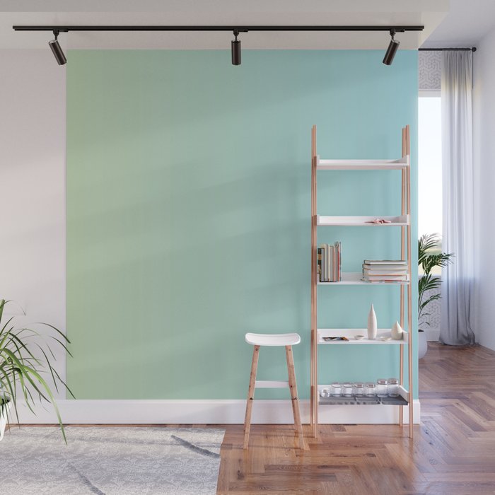 Turquoise Green Blue Gradient Wall Mural Gallery Image 1